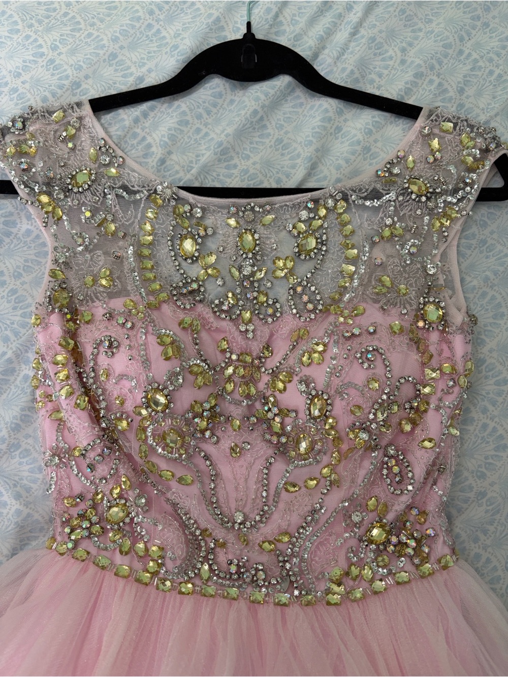 Y2K Sherri Hill beaded tulle cocktail dress - Picture 3 of 4